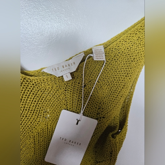 Ted Baker Women top mustard-yellow knit  tank top. - Picture 3 of 9